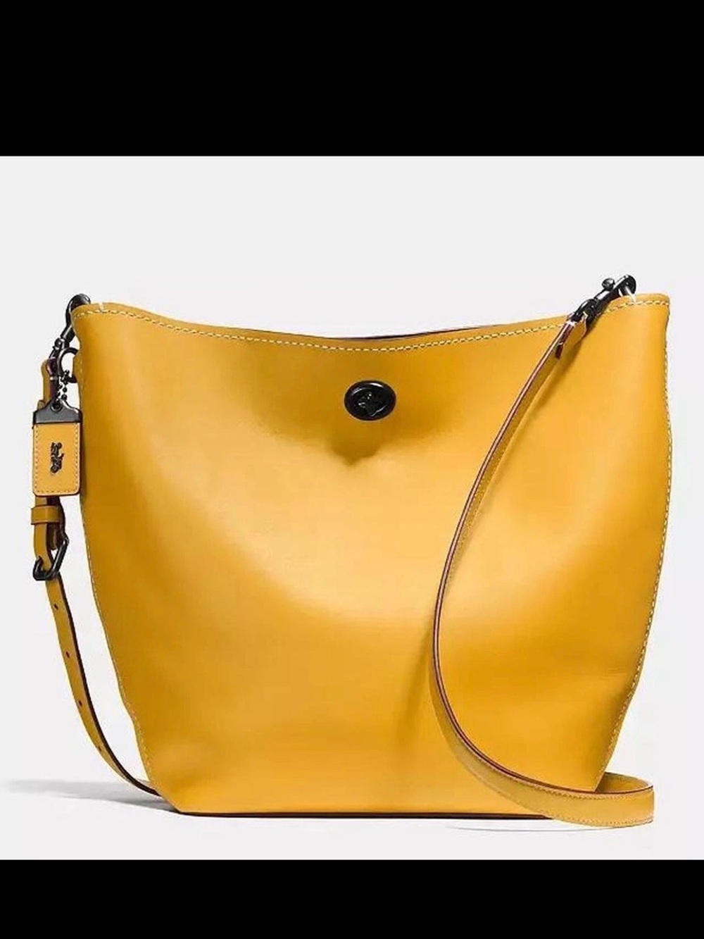 Coach Duffle 1941 Glovetanned Leather Crossbody Mustard Yellow Turnlock Bag